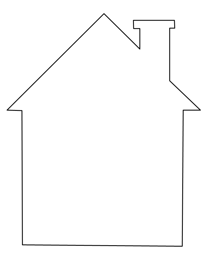 Printable House Simple shapes Coloring Pages Coloringpagebook