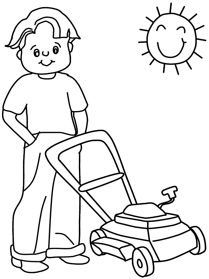 Lawnmower Summer Coloring Pages Book Dora