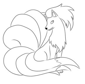 9 Tails Pokemon Coloring Page & coloring book.