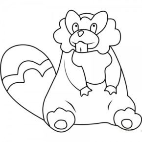 bibarel coloring page printable pokemon