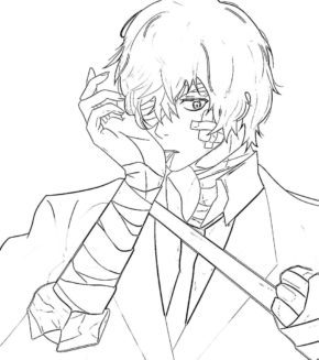 Dazai Osamu Coloring Pages | Best coloring page for kids