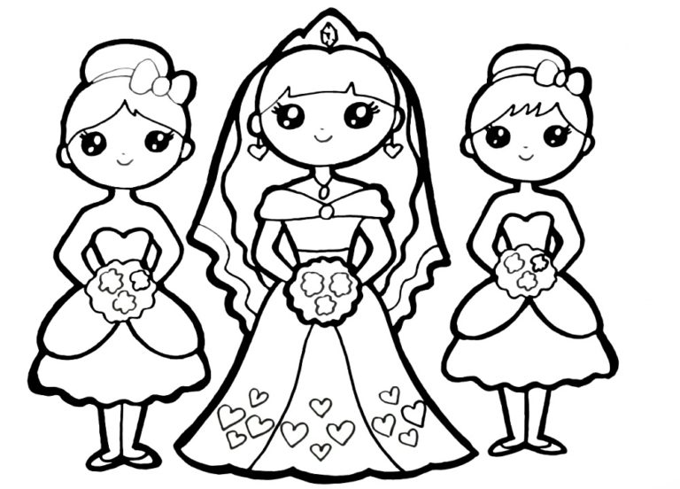 Fancy Princess Coloring Page & coloring book.