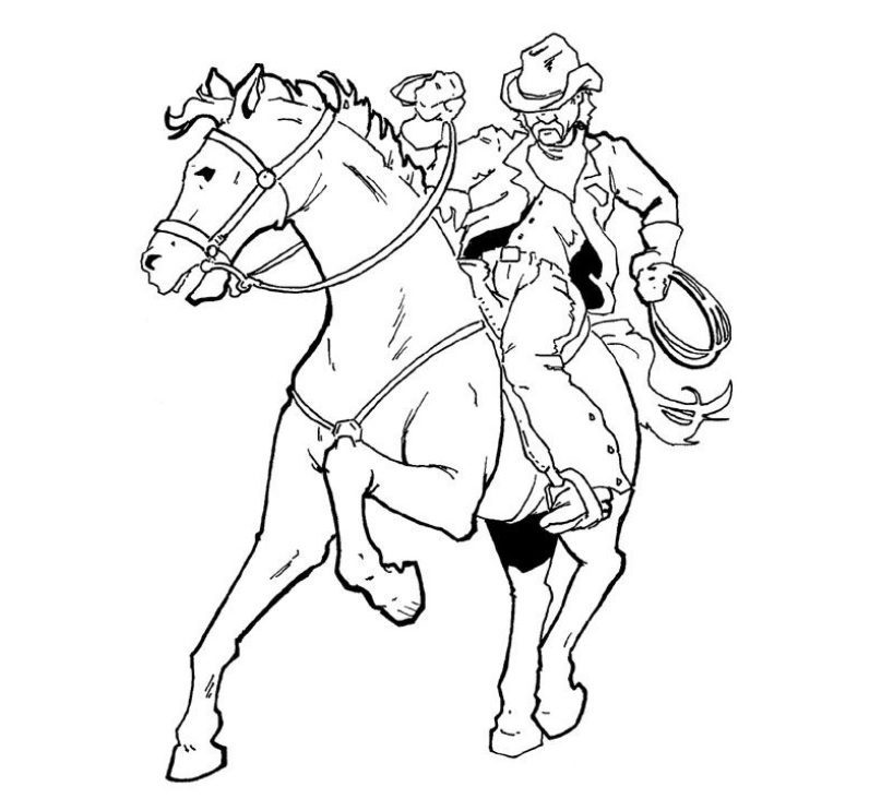 Cowboy Horse Coloring Pages to Print & book for kids