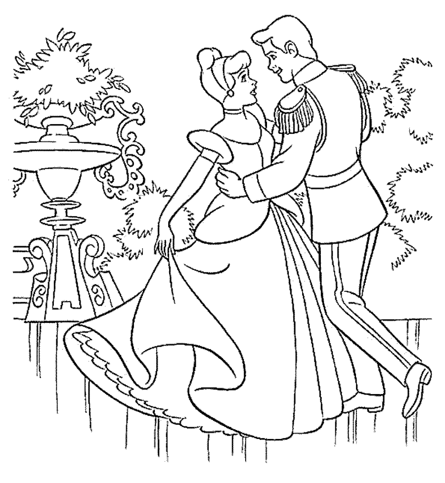 Cinderella Free Coloring Page