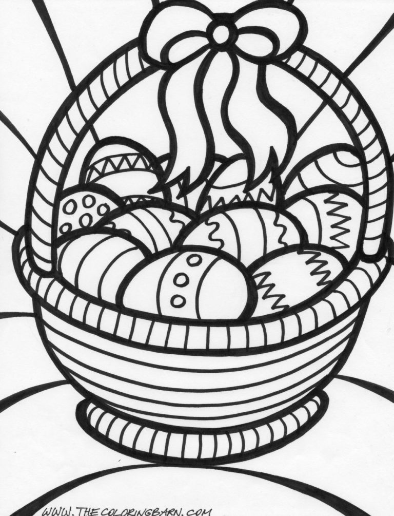 Easter Basket Coloring Page & coloring book.