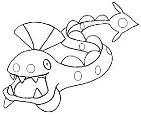 huntail coloring page in black and white pokemon