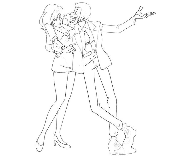 lupin iii the first coloring page transparent png