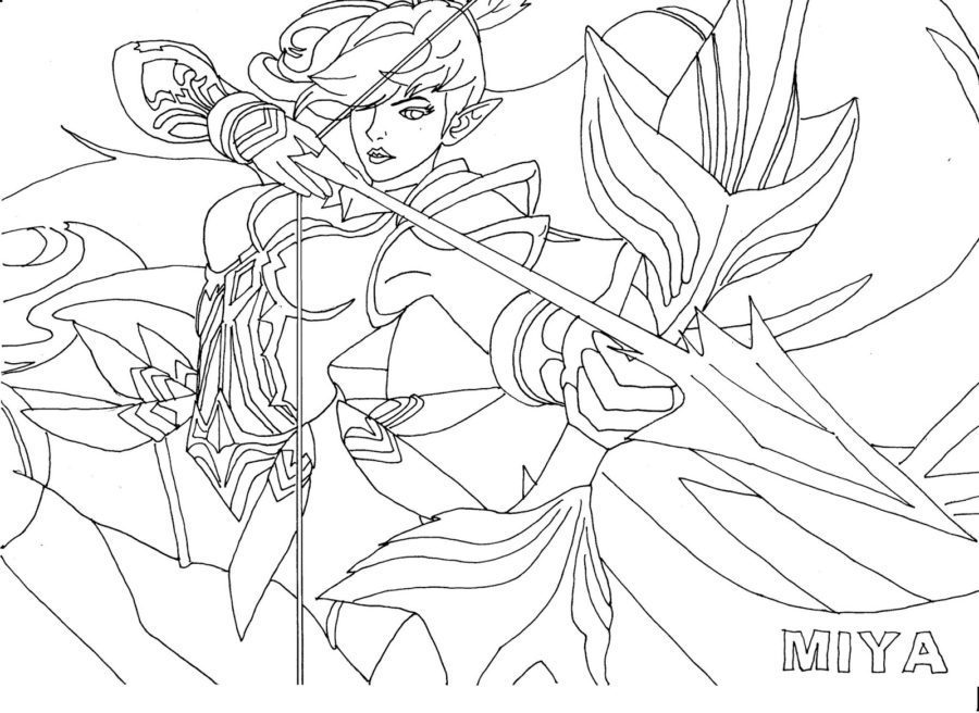 Mobile Legends Miya Coloring Pages & book for kids