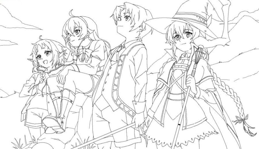 Mushoku Tensei Coloring Pages Free Printable