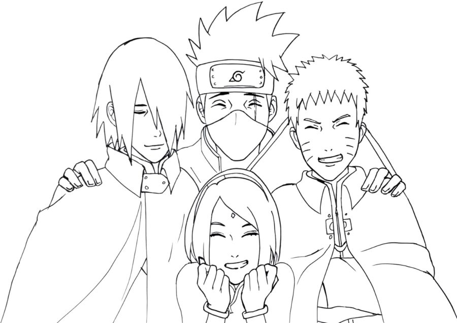 Naruto Team Seven Coloring Page