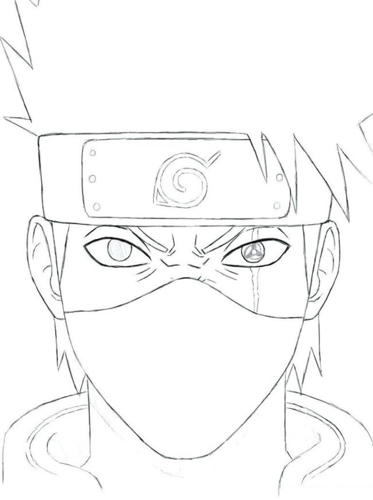 Naruto Kakashi Coloring Page Best Naruto Coloring Page Only