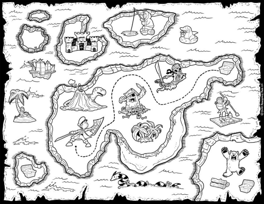 Treasure Map Coloring Page Pdf