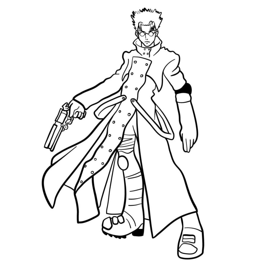 Vash Stampede coloring page printable