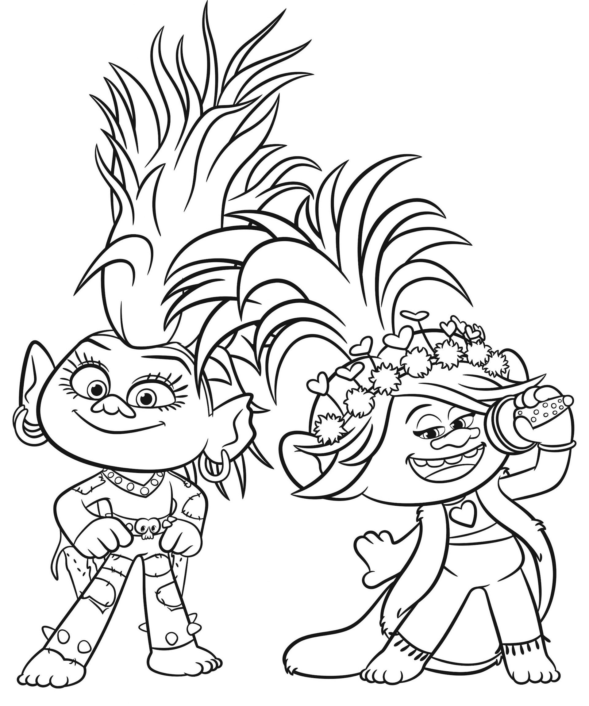 Trolls Coloring Page & book for kids | Best Trolls Coloring pages