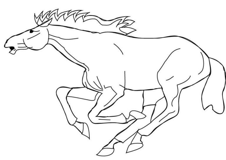 A Horse Running Coloring Pages & book for kids.