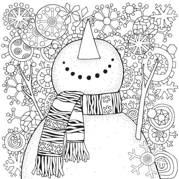 Adult Coloring Pages Winter Scenes & book for kids.