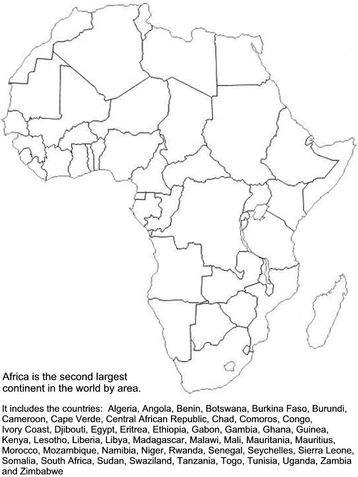 Africa Countries Coloring Pages And Coloring Book