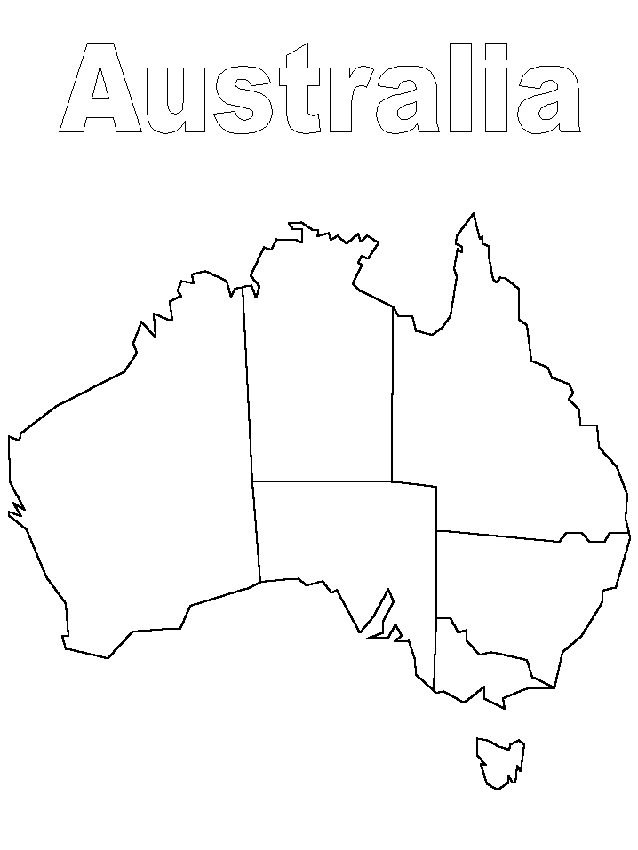 Australia Map Coloring Pages