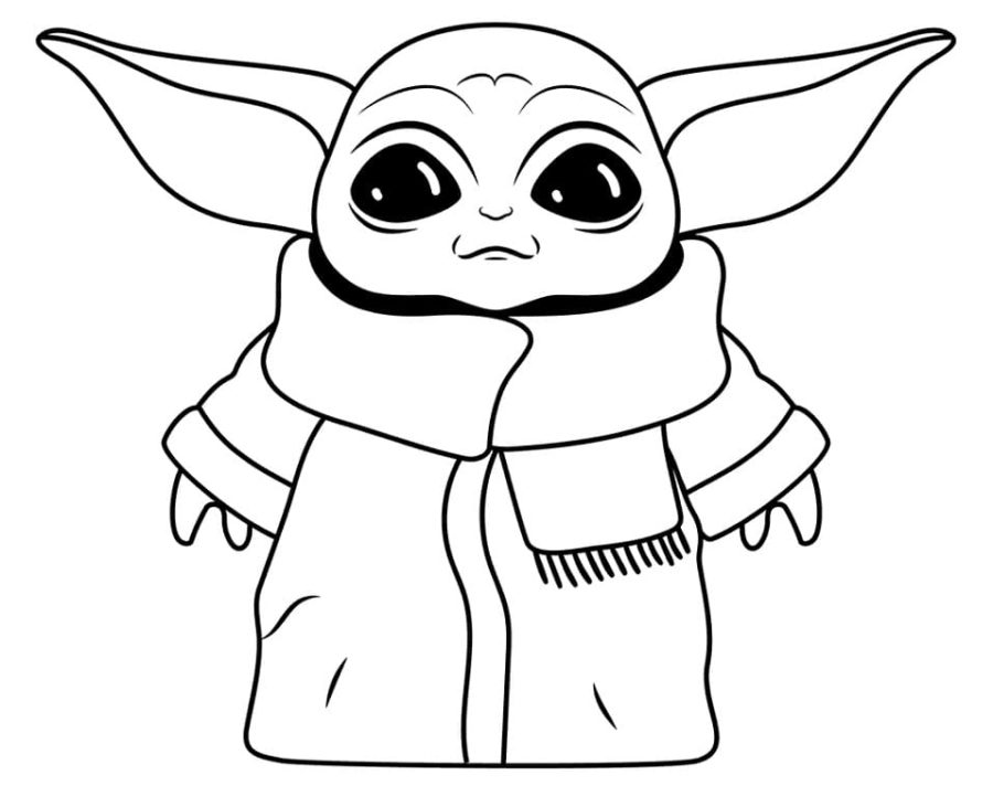 Baby Yoda Coloring Page