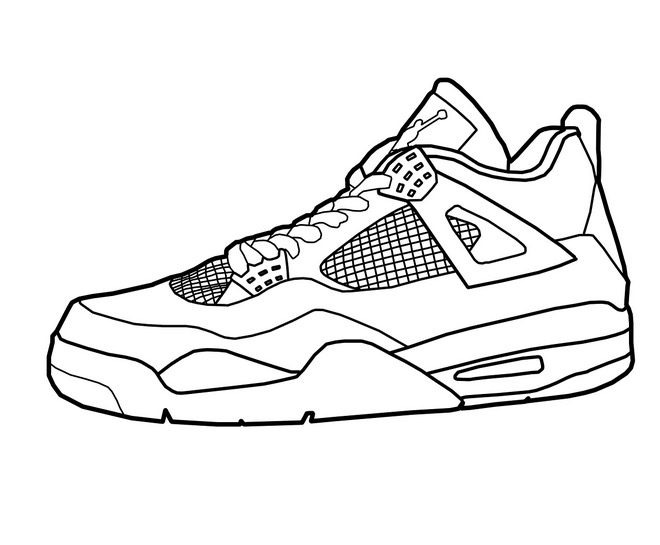 Outline Basketball Shoe Coloring Pages