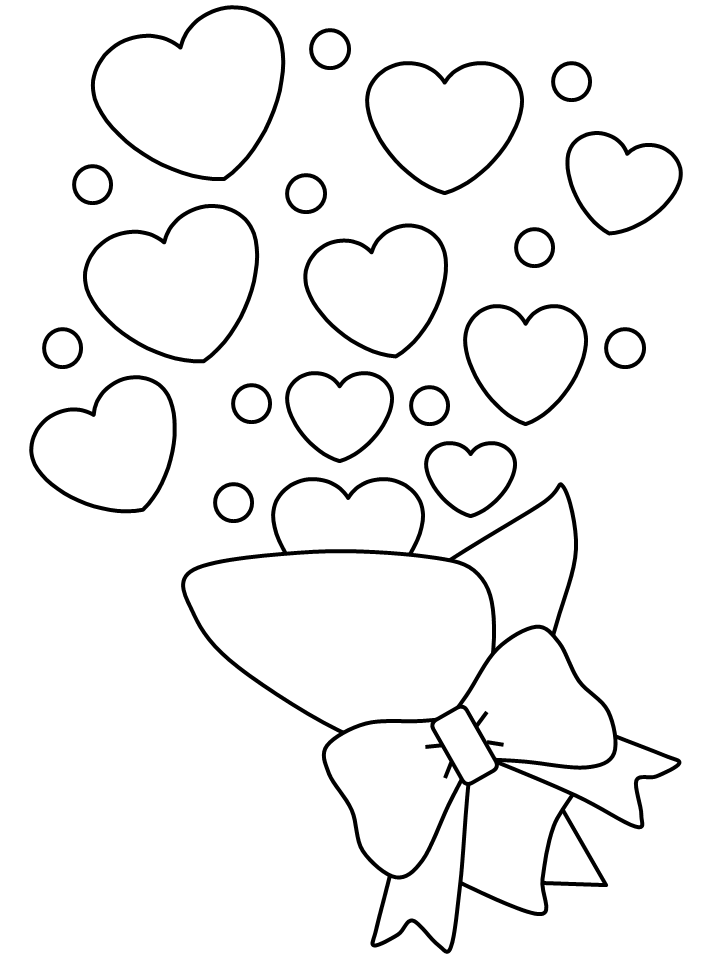 Bouquet Valentines Coloring Pages