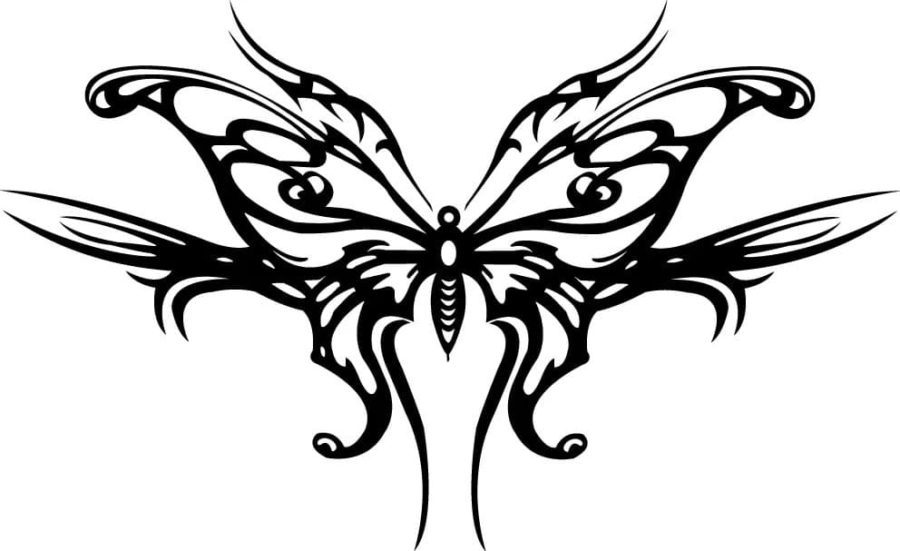 butterfly tattoo coloring pages