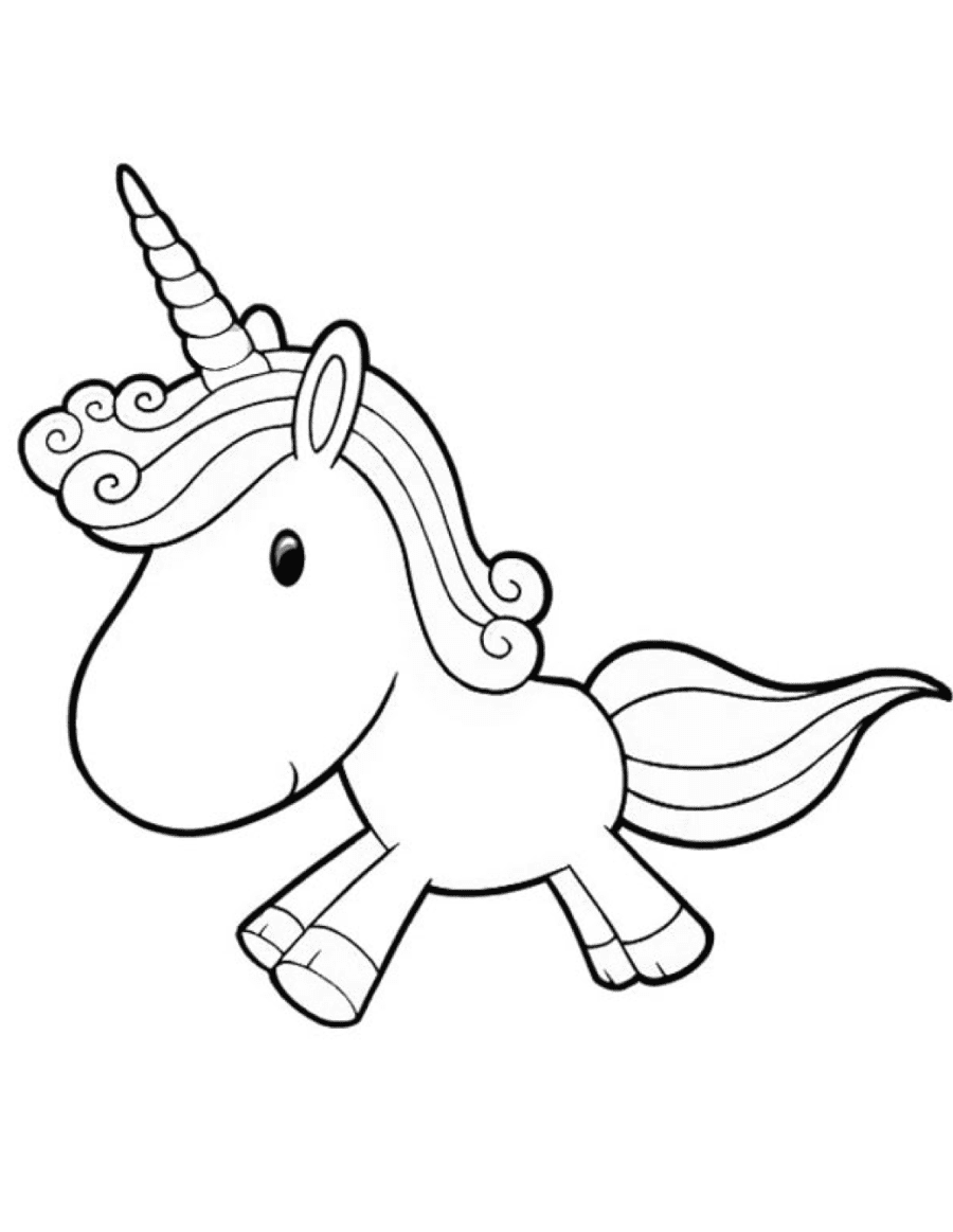 Cartoon Unicorn coloring page