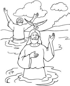 Catholic God Created Water Coloring Pages for Kindergarten for kids.