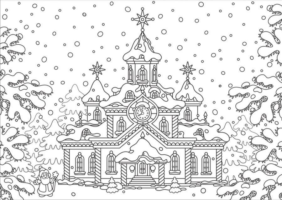 christmas castle coloring pages