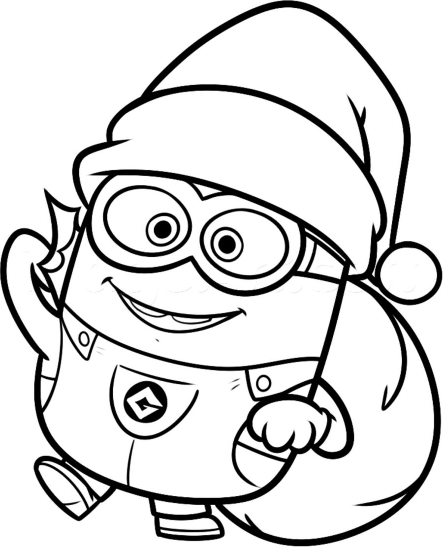 minions coloring pages christmas