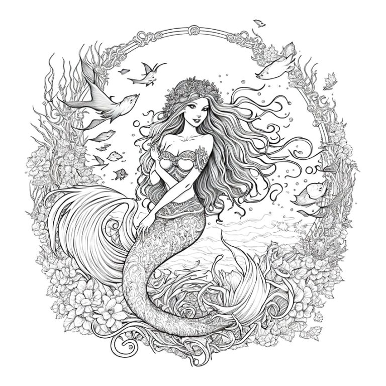 Coloring Page Mermaid & coloring book. 6000+ coloring pages.