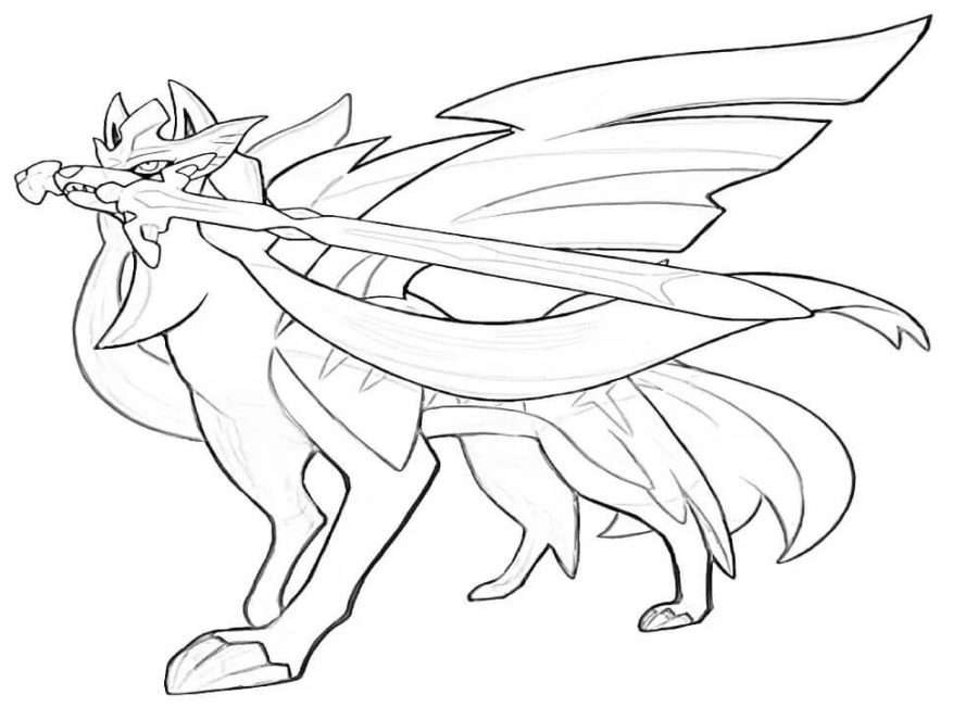 coloring page zacian