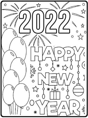 Happy New Year Coloring Page coloring page & coloring book.