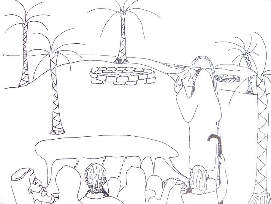 coloring pages for sunday school moses and the water of marah