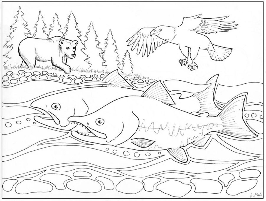 coloring pages of rivers under water