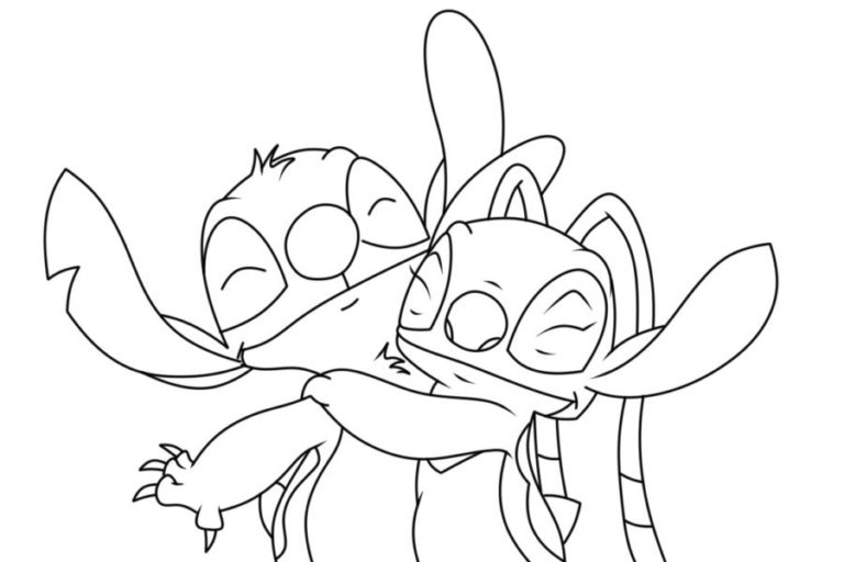 Coloring Pages Stitch and Angel & coloring book.