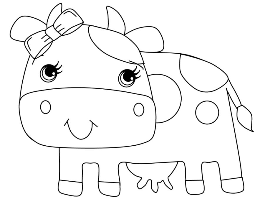 Cow Cartoon Coloring Pages