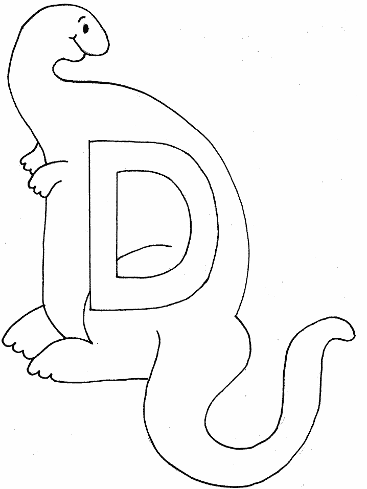 Download D Dinosaur Alphabet Coloring Pages coloring page & book ...