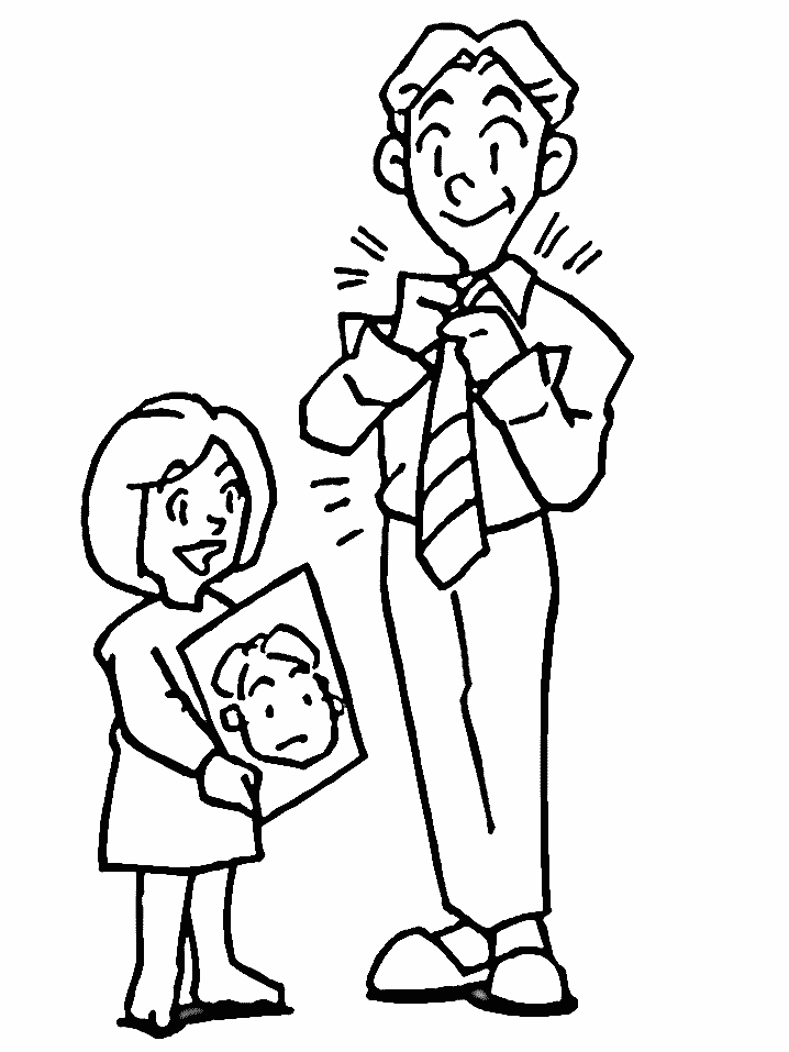 Daddy daughter coloring page