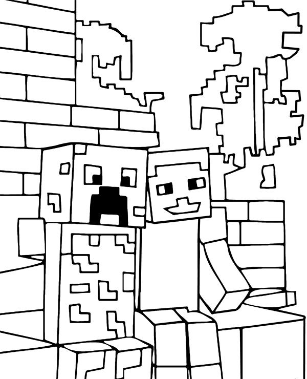 Diary of a Minecraft Zombie Coloring Pages & book for kids.