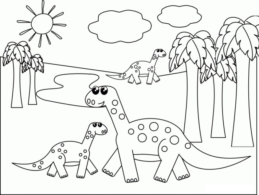 Cute T-rex Dinosaur Coloring Pages & coloring book.