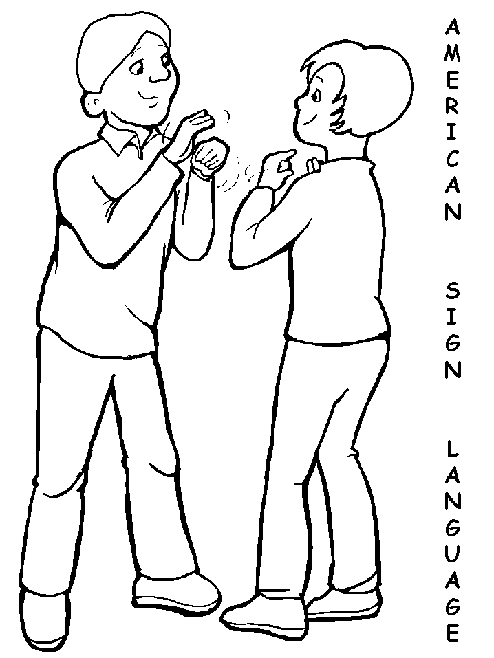 American Sign Language Coloring Pages