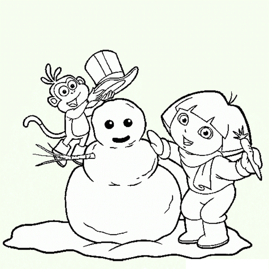 dora-explorer-winter-coloring-pages