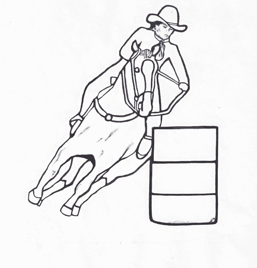 easy barrel horse coloring pages