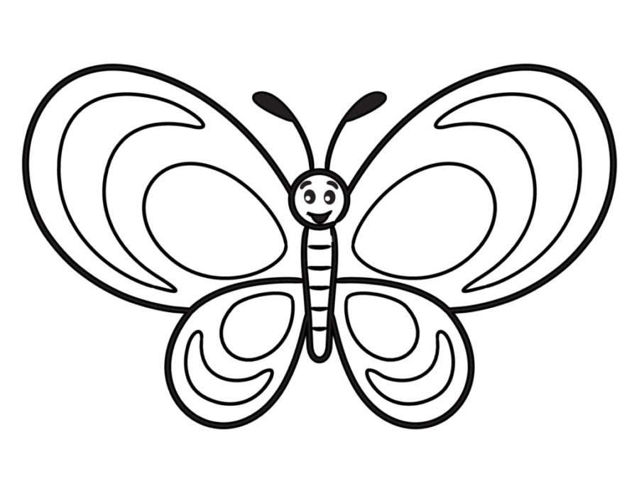 easy coloring pages butterfly