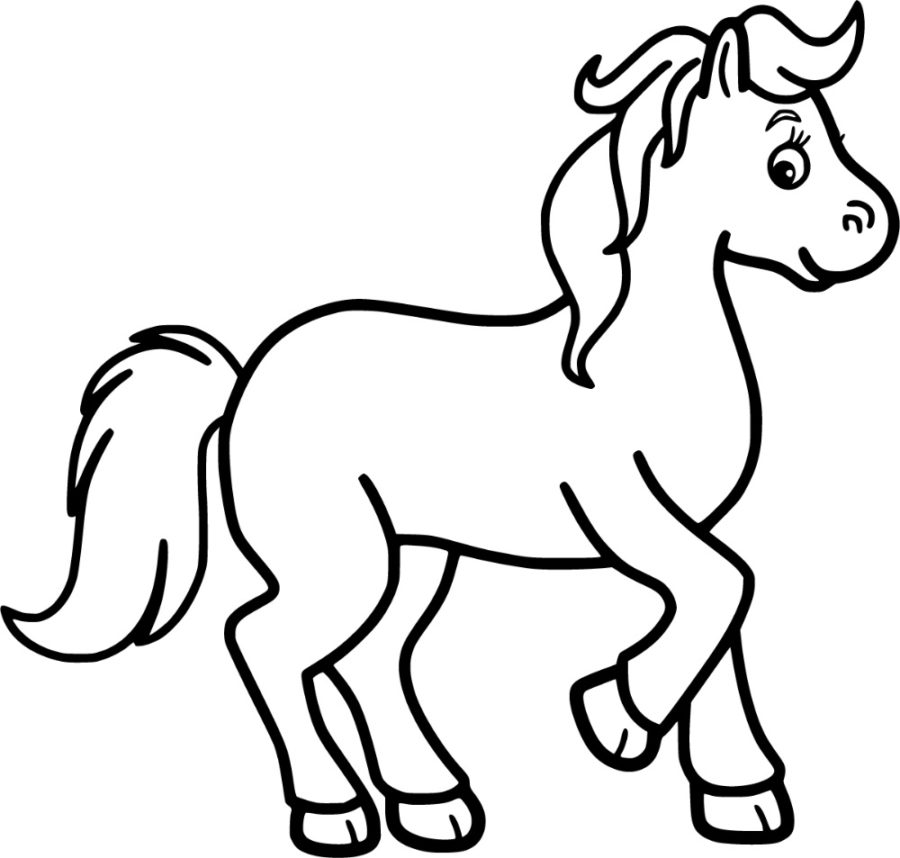 easy horse coloring pages