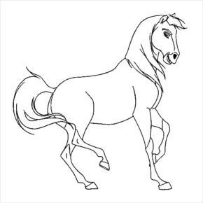 Easy Spirit Horse Coloring Pages & book for kids.