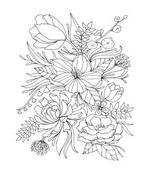 Lilac Flowers Coloring Pages & coloring book.