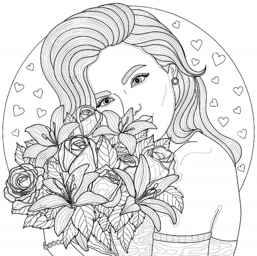 free flower coloring pages for adults