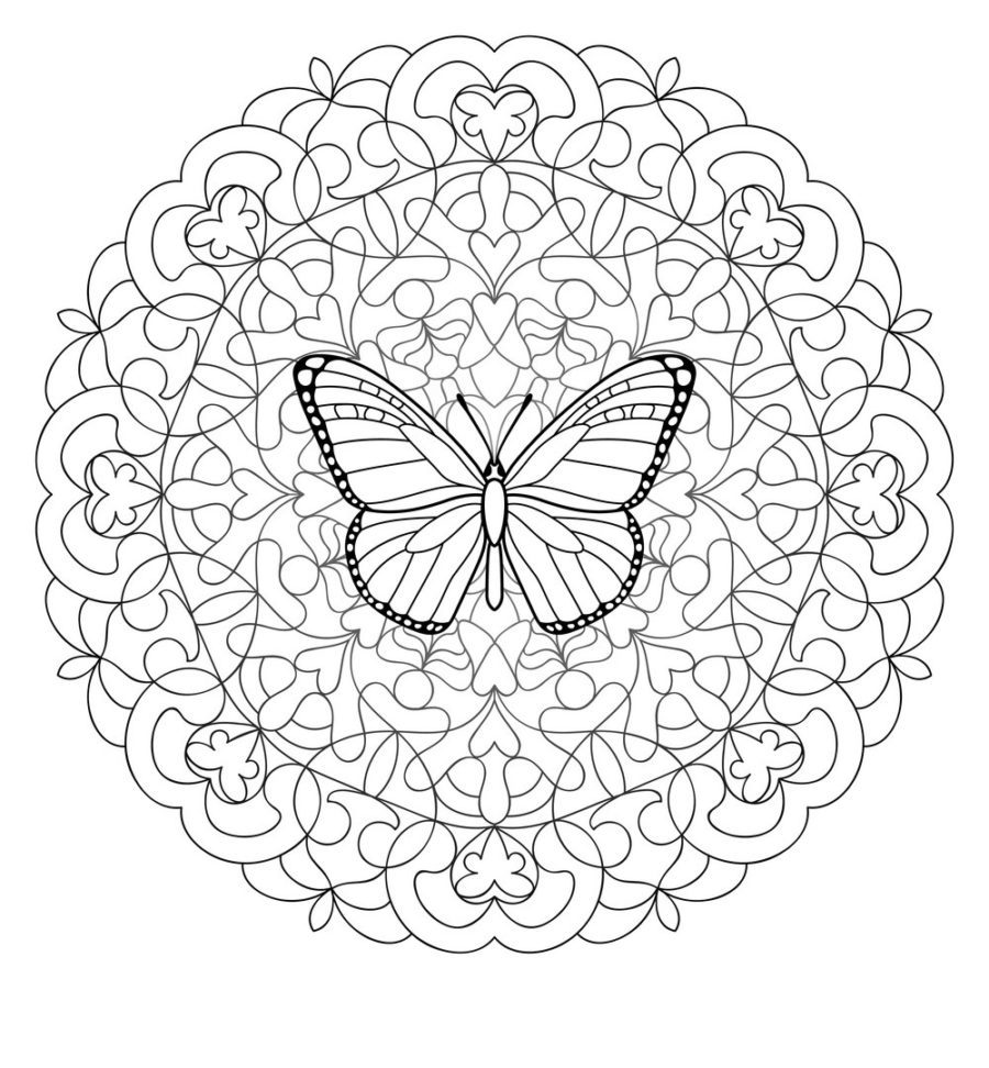 free printable butterfly mandala coloring pages